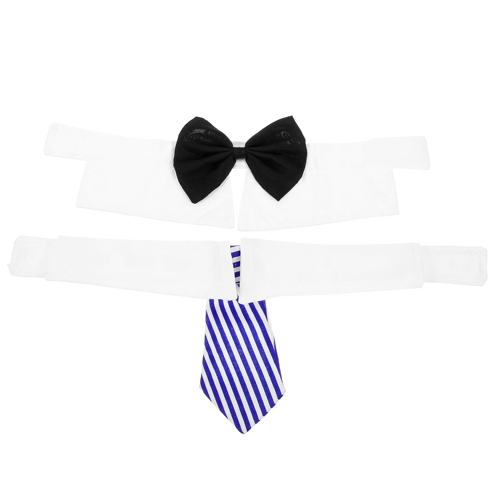FUEENIRVA Dog Collar Bowtie Adjustable Polyester Black 1 Set