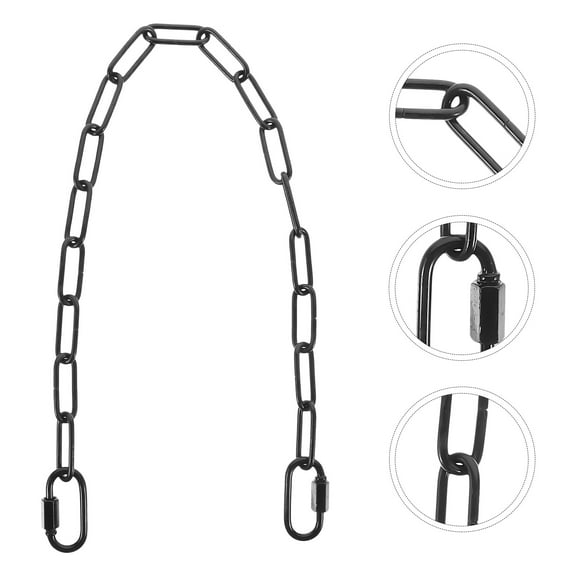 Amosfun 2Pcs Decorative Black Metal Lighting Chain for Pendant Lamp Accessories