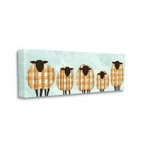 Stupell Industries Black Sheep Herd Orange Plaid Autumn Sweaters Canvas Wall Art, 20 x 48, Design by Ziwei Li