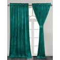 thumbnail image 2 of Chezmoi Collection Lux Emerald Green Crushed Velvet Curtains 2 Panel Set, Room Darkening Luxury Distressed Velvet Rod Pocket Window Drapes for Living Room Bedroom 50" W x 96" L, 2 of 9