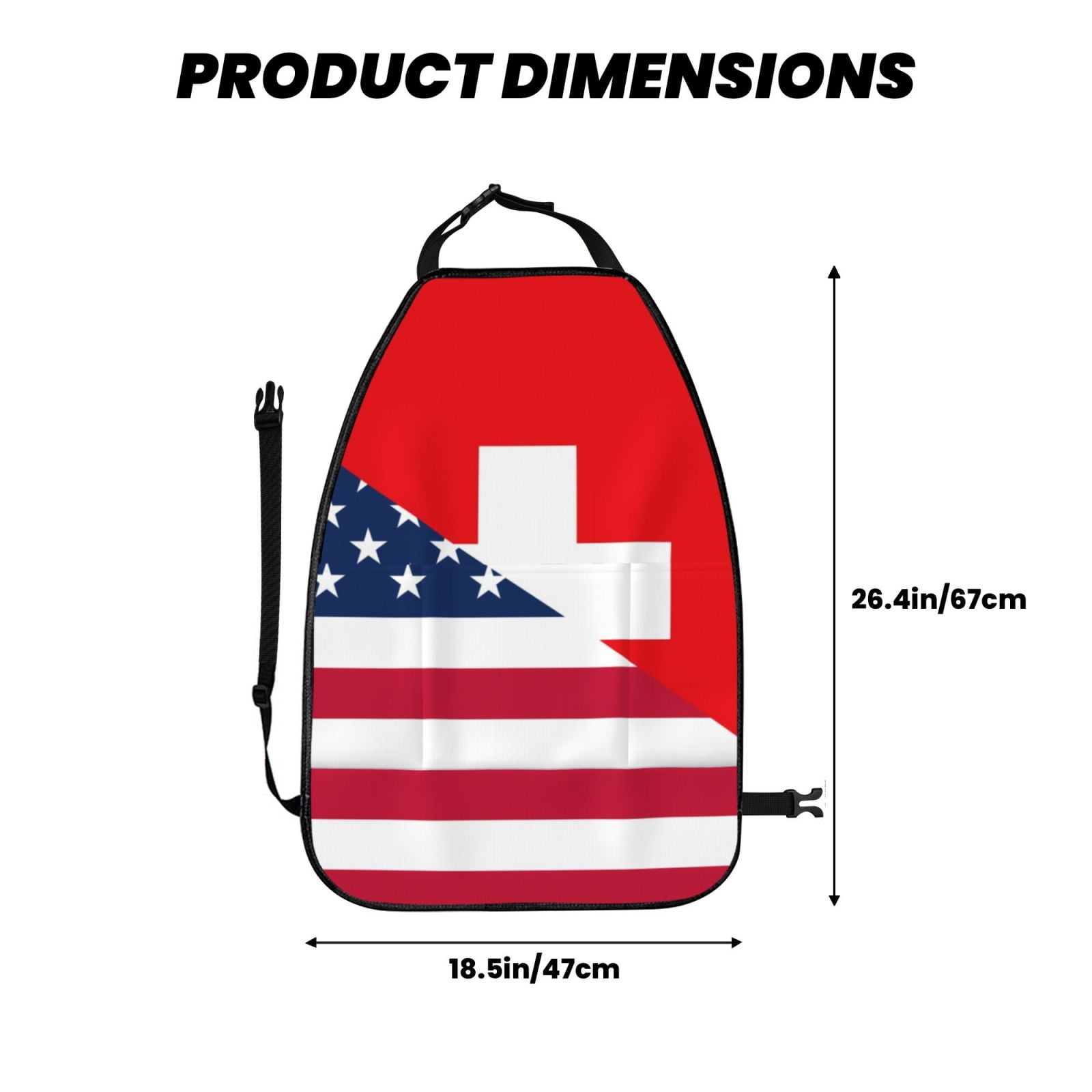 Xecao USA Switzerland Pattern Car Seat Back Protector 2 Pack Large Capacity Pocket, Kick Mats Back Seat Protector