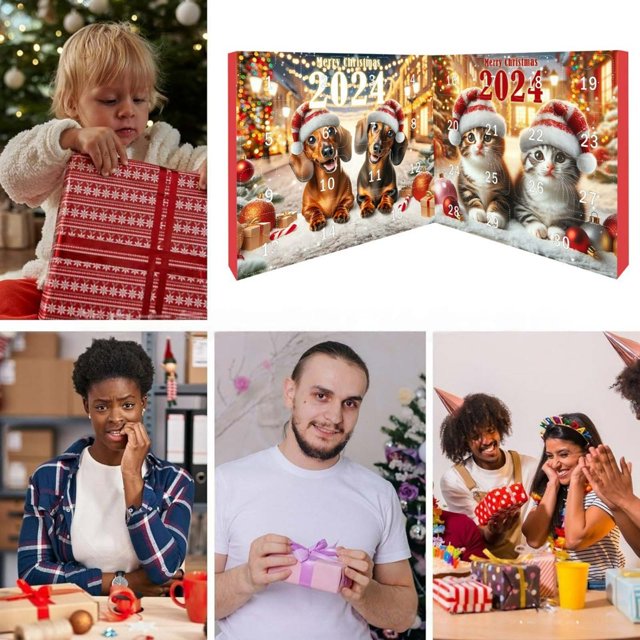 XWSHYW Juguetes para Niños Cuenta Regresiva para Navidad Lindo Dachshund Dachshund Cats