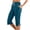 Blue, variant on Athletic Yoga Pants for Womens Summer Side Slit Golf Capris Lace-Up Elastic Waist Capris Pants Put On Strech High Waisted Sweatpants Leggings Comfort Casual Capri Pants Athletic Exercise Crop Capris