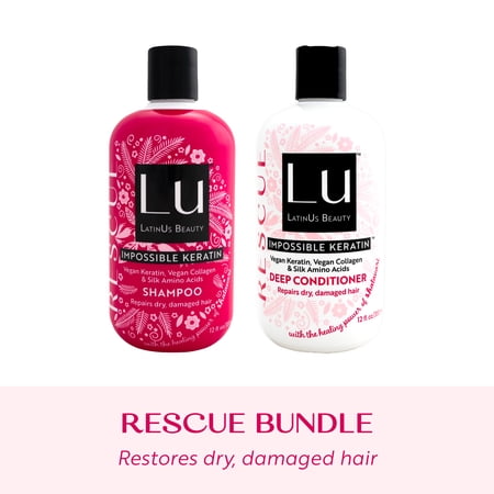 Lu by LatinUs Beauty RESCUE 2-Piece Repair & Restore Set: 12oz Shampoo & 12oz Conditioner (24 oz)