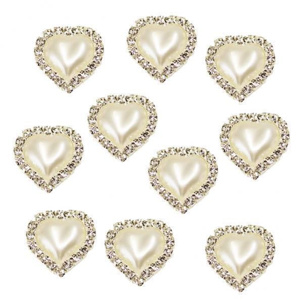 20x 10 Piezas de de Melocotón Trasera Plana de Cristal Botón de Perla Adorno de de Imitación DIY