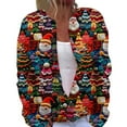 thumbnail image 1 of DuoJiaJ Cardigan pour Femmes, Cardigan à Boutons Imprimé de Noël Automne et Hiver à la Mode, 1 of 4
