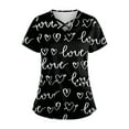 thumbnail image 2 of Nursing Uniforms Shirts Women Breathable Printed V Neck Plus Size Workwear Shirt Short Sleeve Professionals Soft Stretch Scrub Tops with Pockets multicolor XX-Large, 2 of 4