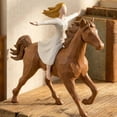 thumbnail image 4 of Resin Horse Figurine with Girl Riding - Handcrafted Desktop Ornament for Home Decor, 6.7 x 3.9 x 6.7 Inches, 1 Piece, 4 of 7
