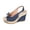 Blue, variant on Women's Wedge Sandals With Pearls Across The Top Platform Sandals High Heels Blue 36