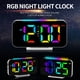 thumbnail image 2 of Reloj Digital LED Pantalla RGB Reloj Despertador con Iluminación Ambiental Lámpara Pantalla de Tiempo LED Electrónica Reloj de Escritorio-A, 2 of 5