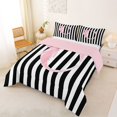 thumbnail image 2 of Manfei Initial C Pattern Full Size Comforter Sets,Minimalist Geometric Striped Bedding Comforter Set,Pink Reversible,3 Pieces,1 Comforter and 2 Pillowcases, 2 of 7