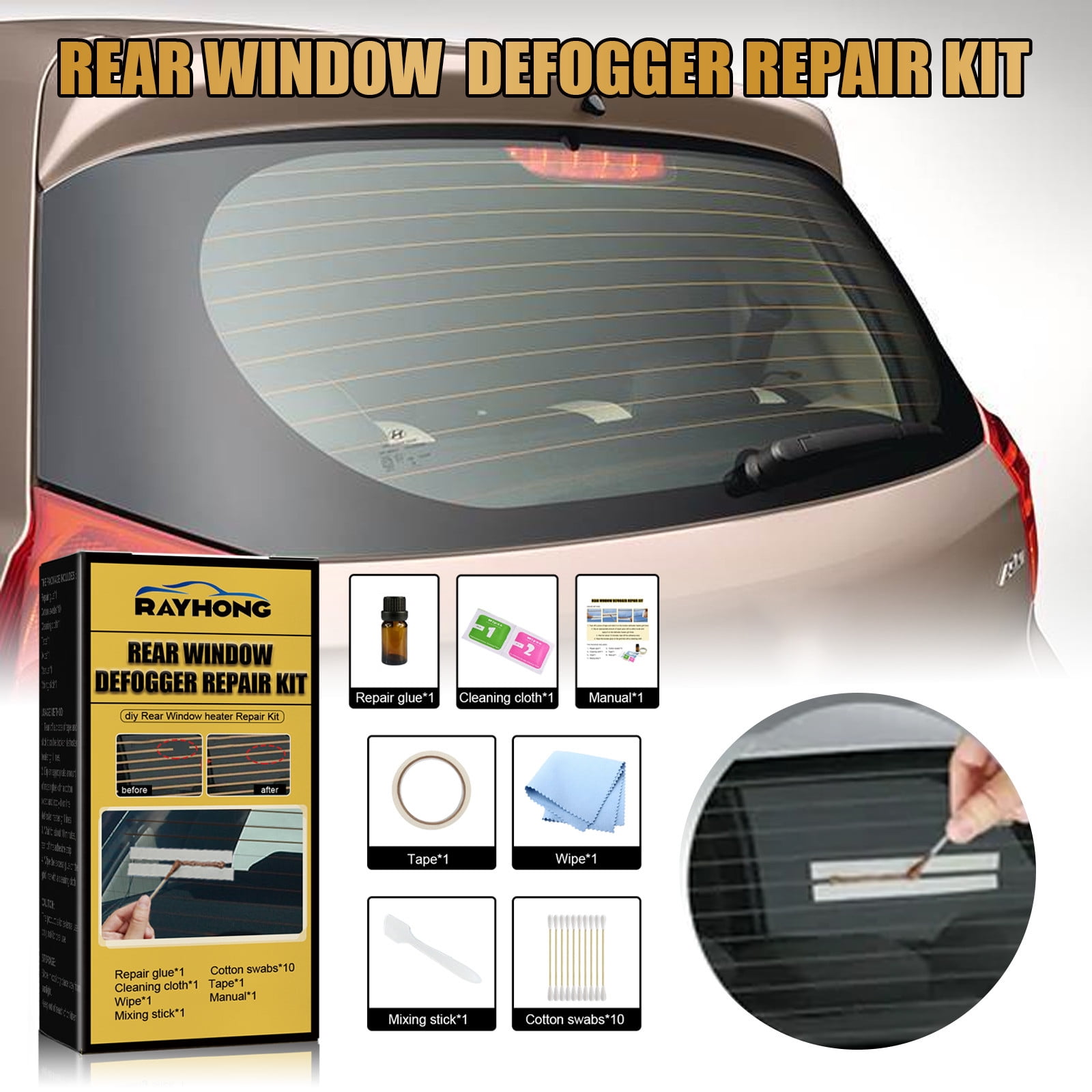 Heated Rear Window Repair Kit Car Rear Window - Conductive Paint For ...