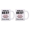 thumbnail image 1 of ThisWear Secretary Mug Set Miracle Worker Coffee Cup Set Secretary 11 ounce 2 Pack Coffee Mugs, 1 of 4