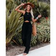 thumbnail image 4 of Pantalons Longs Amples pour Femmes Été Taille Large en Coton Lin, 4 of 4