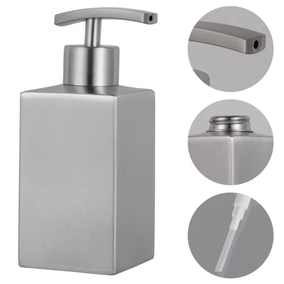 Stainless Steel Soap Dispenser Hand Lotion Bottle Liquid Soap Container 358Ml