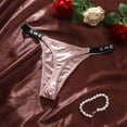 thumbnail image 4 of Xijirk Panties for Women,Low Rise Thong Underwear Soft Breathable Satin Seamless Panties Letter Waistband for Everyday Casual Wear,Womens Underwear,Rose Gold,M, 4 of 4