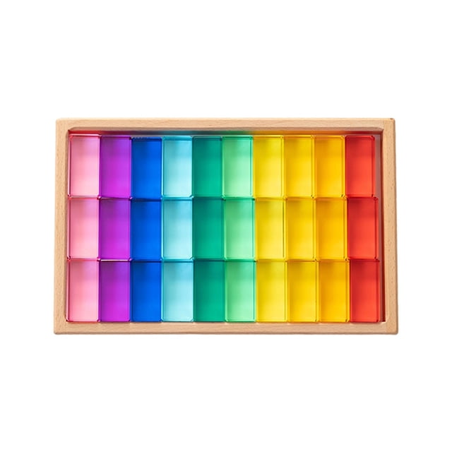 Juego de apilamiento de cubos de piedras preciosas acrílicas, regalo ideal, juego de bloques de construcción, juego de bloques de cubo 30 piezas