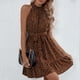 thumbnail image 4 of Mujeres Verano Casual Sin mangas Halter Wave Point Vestidos sexy Vestido delgado + Cinturones Pompotops ghjkhdj6367, 4 of 8