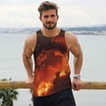 thumbnail image 6 of Pofeuu Fiery Dragons Castle Attack Print Men's Workout Tank Tops Sleeveless Muscle Gym Shirt Quick Dry-4X-Large, 6 of 7