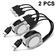 2 pieces for Apple/Android/Type-c Charging Cable 3 in 1 Retractable Data Cable Mobile Phone Retractable Charging Cable