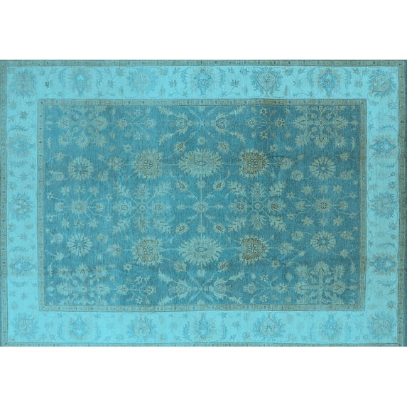 Ahgly Company Indoor Rectangle Oriental Light Blue Traditional Area Rugs, 4' x 6'