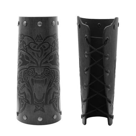 TIERPOP Leathers Wide Archery Arm Guard Gauntlet Bracer Gauntlet Wristband Bracelet