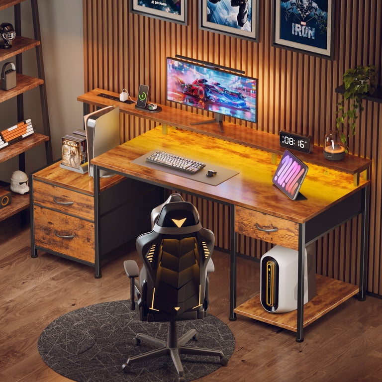 Satifur 55" Gaming Desk with Monitor Stand & RGB LED photo 8
