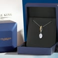 thumbnail image 5 of Gem Stone King 925 Silver and 10K Yellow Gold White Moissanite Pendant Necklace for Women | 1.50 Cttw | Gemstone Birthstone | Oval 8X6MM | With 18 inch Chain, 5 of 7
