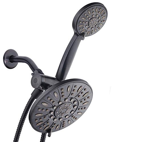 AquaDance 4328 Oil Rubbed Bronze 7" Premium High Pressure 3-Way Rainfall Combo for The Best of Both Worlds-Enjoy Luxurious Rain 6-Setting Hand Held Shower Separately or Together Showerhead,