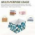thumbnail image 6 of Yayeee Collapsible Cube Storage Bin with Lid Fabric Closet Decorative Basket with Handles, Blue White Geometric Patterns, 6 of 7