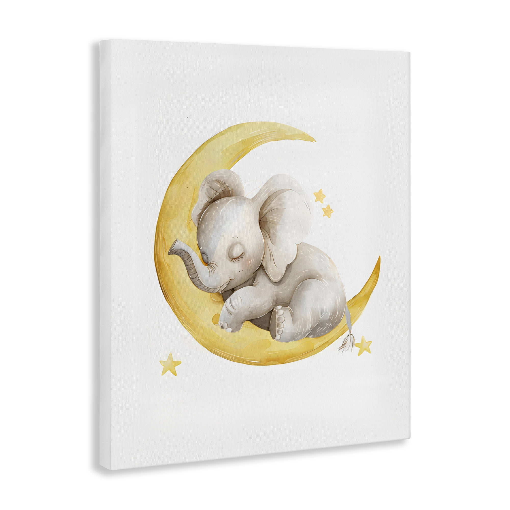 Stupell Industries Sleeping Elephant on Yellow Moon Canvas Wall Art, design by LSR Design Studio