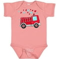 thumbnail image 3 of Inktastic Valentine Fire Truck with Hearts Boys or Girls Baby Bodysuit, 3 of 5