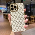 thumbnail image 1 of Funda de teléfono de silicona con marco chapado cuadrado de lujo para iPhone 14 Pro Max, 13, 12, 11, X, Xs, Xr, 7, 8 Plus, cubierta protectora de lente Fivean unisex, 1 of 2