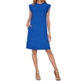 thumbnail image 6 of Zpanxa Versatile Sleeveless Day Dress Women Solid Color Round Neck Pocket Midi Dress with Slit Detail Office Casual Dress, 6 of 6