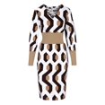 thumbnail image 3 of CHUANK Offres de Vente Robe à Manches Longues pour Femmes, Décontractée, Imprimée, Col en V, 3 of 5