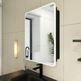 thumbnail image 3 of Bathroom Medicine Cabinet with Mirror,Wall or Recessed Mount,1-Door,2-Adjustable Shelves,Silver Iron, 3 of 8