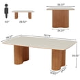 thumbnail image 7 of Tribesigns Modern Sintered Stone Conference Table Seats 6-8,  79 Inch  Meeting Table with Solid Wood Legs for Home Office Company,Walnut, 7 of 7