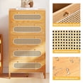 thumbnail image 5 of DWVO 5 Drawer Dresser, 47" Tall Rattan Vertical Dresser with Metal Handles, 5 Layers Wood Storage Cabinet, Chest of Drawers for Bedroom, Living Room, Oak Color, 5 of 6