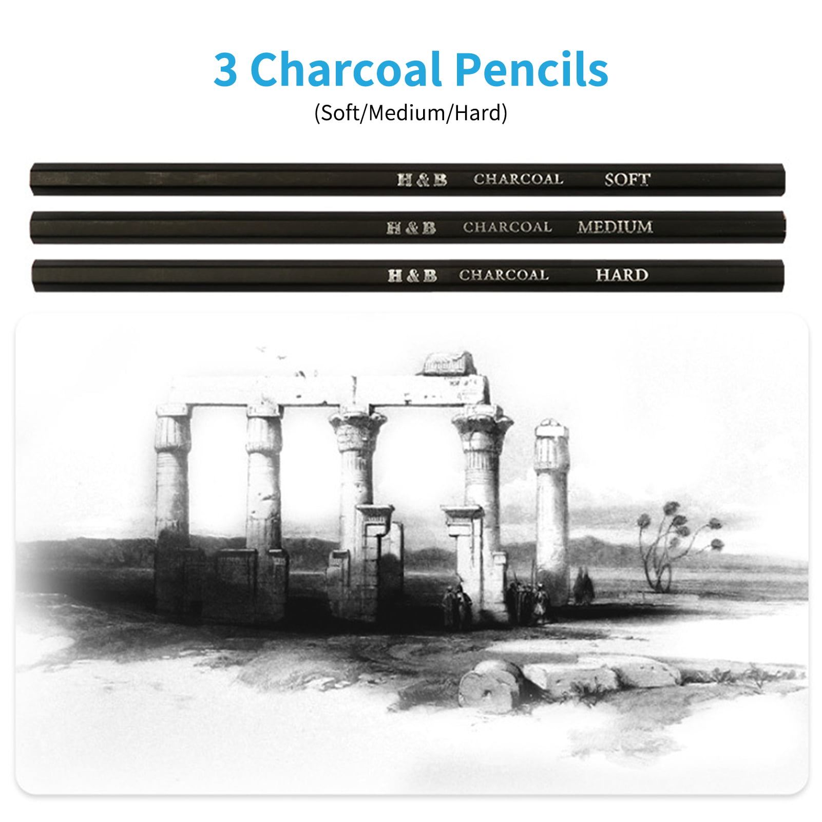 JOY SPOT! 42 Pack Drawing Sketch Kit, Pencil Art Set with 2 Big Sketch —  CHIMIYA