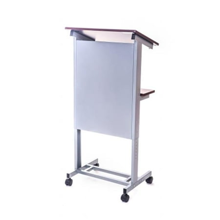 Luxor LX-ADJ-DW Adjustable Height Lectern Podium Mobile Presentation Station