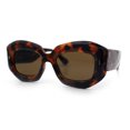 thumbnail image 5 of Womens Mod Thick Beveled Plastic Retro Glamorous Sunglasses Tortoise - Brown, 5 of 8
