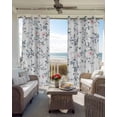 thumbnail image 4 of Spring Flowers Blackout Curtains 84 Inches Long, Blue Pink Floral Leaves Pastoral Botanical Thermal Insulated Black Out Curtains, Darkening Window Curtain for Bedroom Living Room 42"x84" 2 Panels, 4 of 9