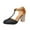 Black, variant on VerPetridure Hollow Buckle Thick Heel Women's Sandals Summer Casual Single Shoes Color Matching Pump Sandals