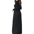 thumbnail image 3 of Mengpipi Women's Maxi Dresses Long Sleeve Casual Long Dresses Loose Plain with Pockets, Black-S(US 4-6), 3 of 4