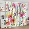 thumbnail image 4 of Watercolor Floral Blackout Curtains,Vintage Spring Colorful Botanical Nature Flower Bedroom Curtains Living Room Study,Modern Floral Design Window Treatment 21x54in,2 Panel Set, 4 of 6