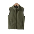 thumbnail image 2 of XUNKUSGA Boys Girls Polar Fleece Vest Casual Solid Color Stand Collar Full Zip Sleeveless Fleece Jacket Kids Lightweight Warm Fall Winter Layering Outerwear for Kids Toddler,Size 12-13 Years, 2 of 6