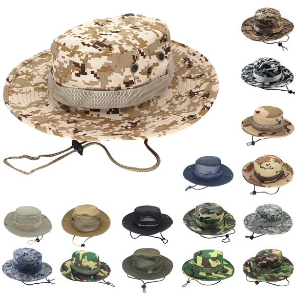 Unisex Round Brim Fisherman Hat Outdoor Hiking Fishing Casual Jungle Hat