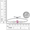 thumbnail image 5 of 925 Silver & 10K Yellow Gold Light Pink Created Sapphire White Moissanite & Lab Grown Diamond Bracelet for Women | 6.06 Cttw | September Birthstone | Oval 10X8MM and 8X6MM | Fully Adjustable 9 inch, 5 of 5