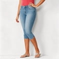 thumbnail image 2 of Daznico Women's High Waist Stretch Denim Fit Side Slit Hem Capri Jeans Breathable Casual Everyday Trousers,XXL, 2 of 4