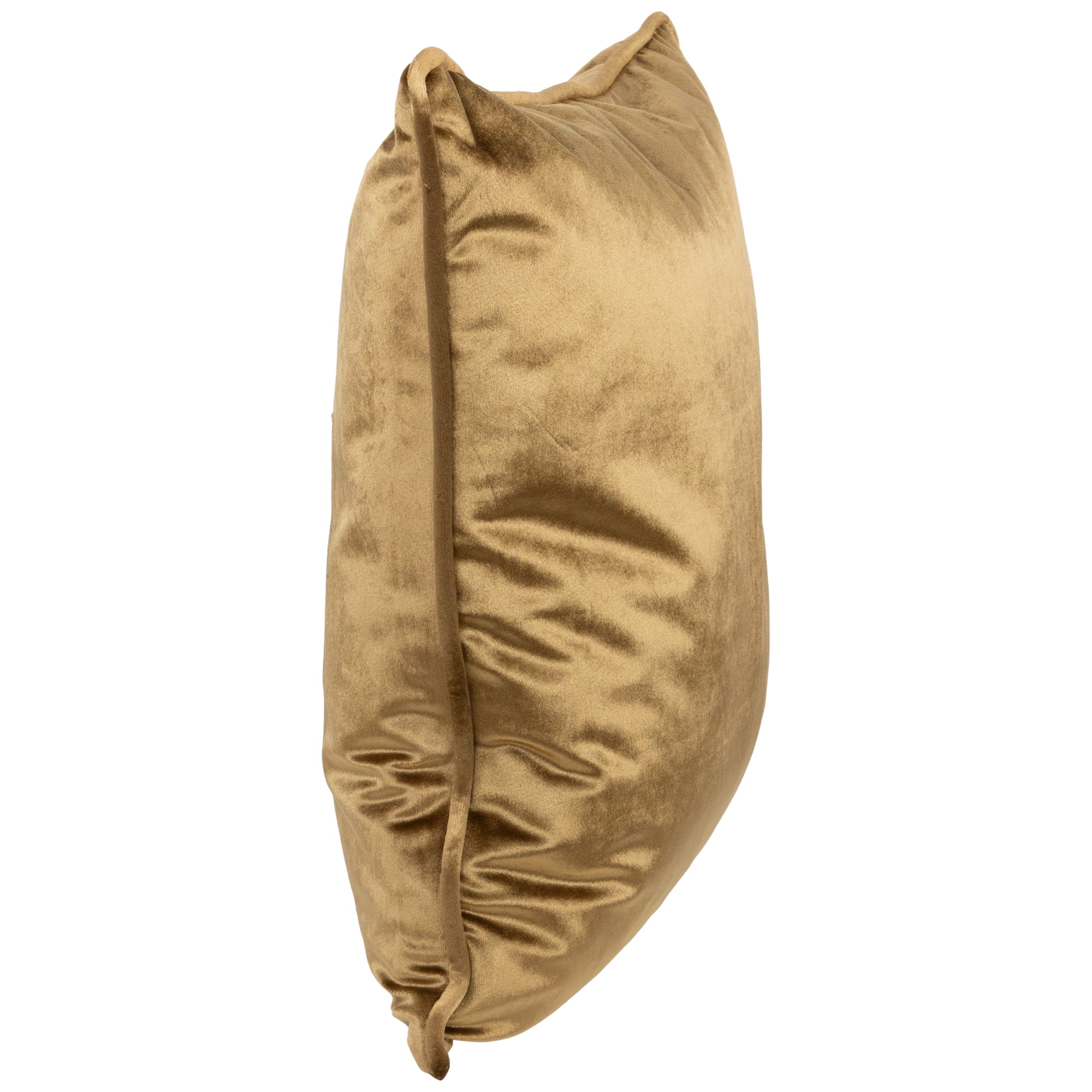 Northlight 17" Solid Umber Brown Plush Pipe Edged Square Throw Pillow